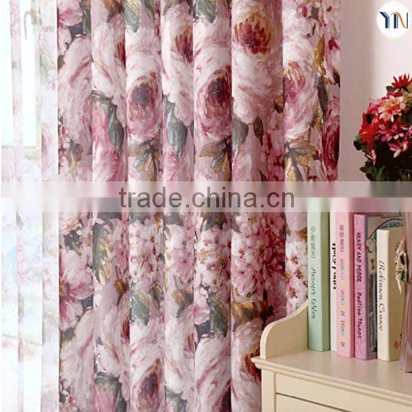 floral pattern printing blackout fabric for window curtain, best curtain design for girls, china blackout fabric wholesale