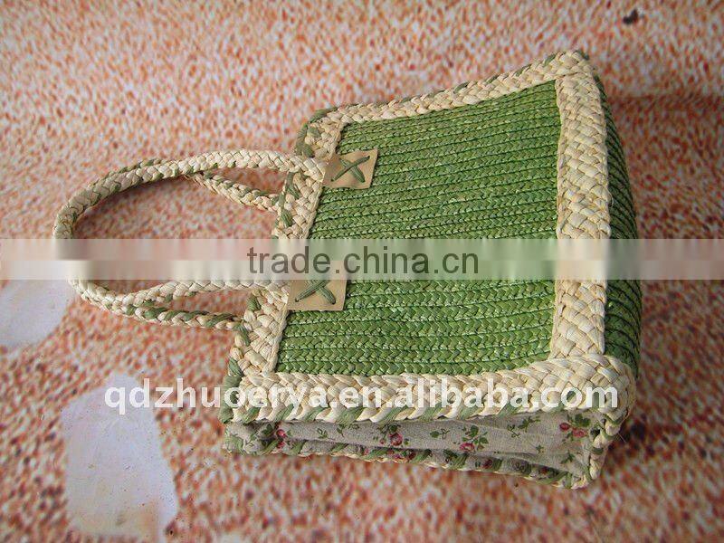 women wheat straw bag with cotton