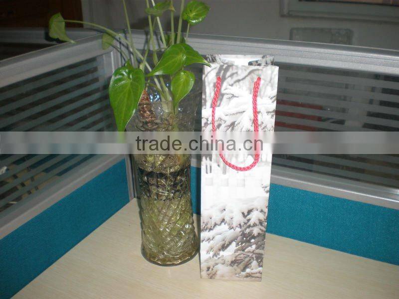 durable paper wine bag/red wine bottle packaging bag