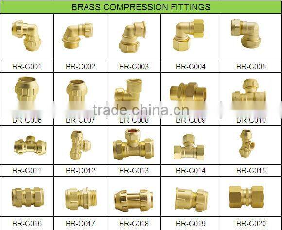 Brass Female Ferrule Connector for PEX-AL-PEX Pipe