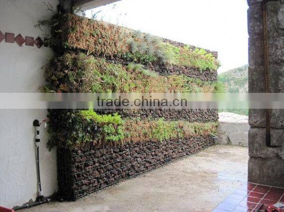 FOR GARDEN HOUSE YARD gabion box stone wall with plant/ corrosion resistance / galvanized metallic coated / welded wire mesh