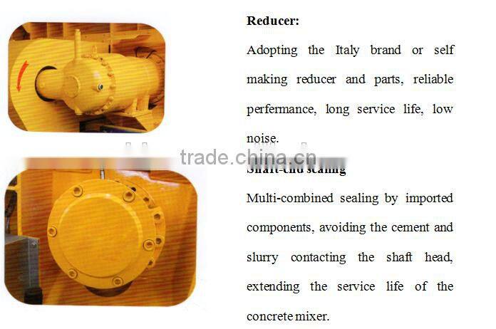 Twin shaft concrete mixer with hydraulic discharging system