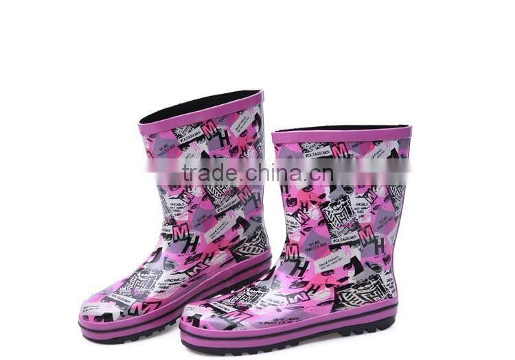 Custom cheap wholesale fashion rain boots girl rubber rain boot