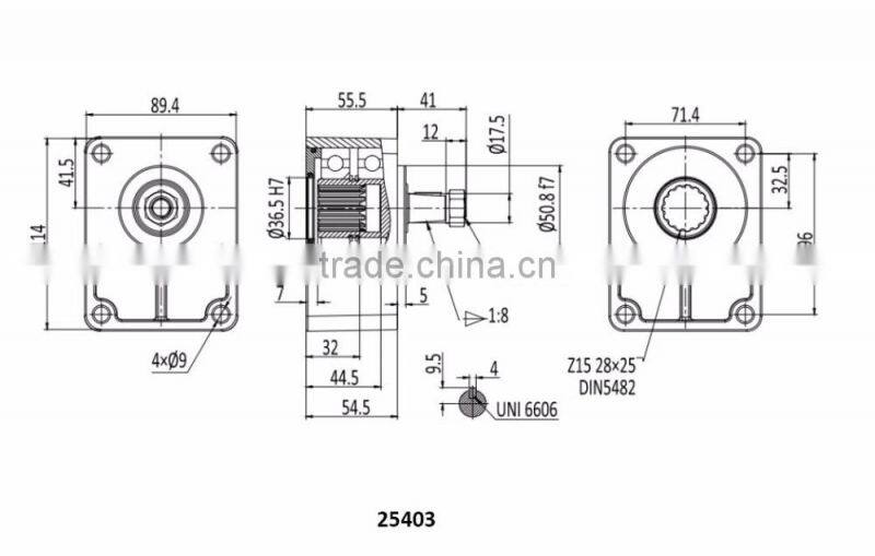 Pump bearing support 25403 for group2 hydraulic gear pump