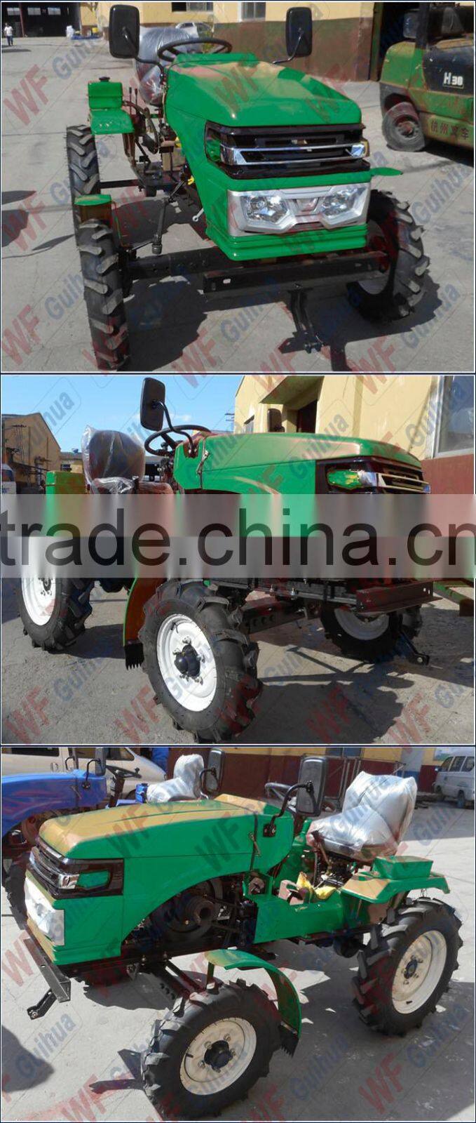 24 hp green color electric start diesel engine farm tractor