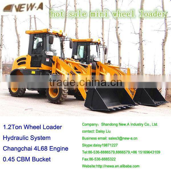 2016 hot 1.2ton ZL12 hot sale mini shovel loader