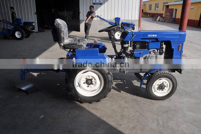 12hp/15hp agriculture machine mini tractor with rotary tiller,plough mower, trailer