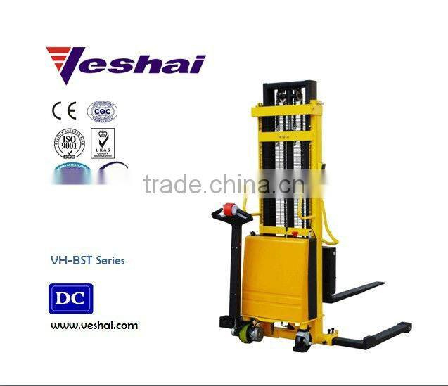 1ton 1.6m small battery stacker VH-BST electric forklift with straddle legs