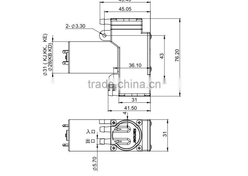 kamoer China Electric Air Diaphragm Pump KVP8