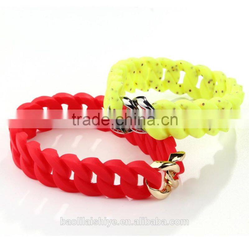 Newest arrival Bright Color Fashion Silicone Bracelets 2017