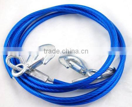 H70307 Steel Tow Cable w/ Hooks Wire Towing Rope Car Truck