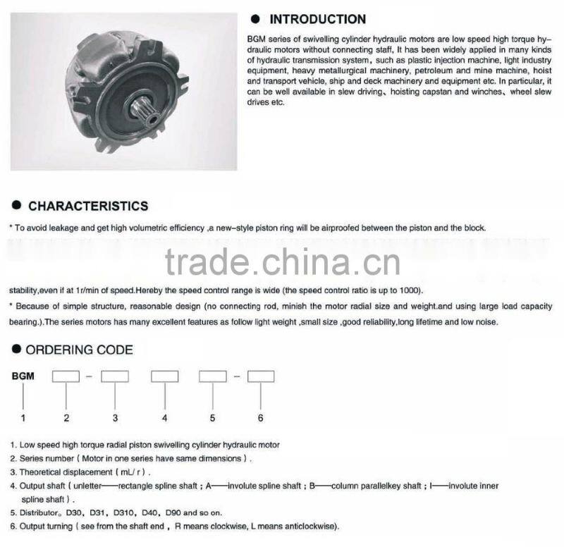 BGM3-600 radial piston hydraulic motor