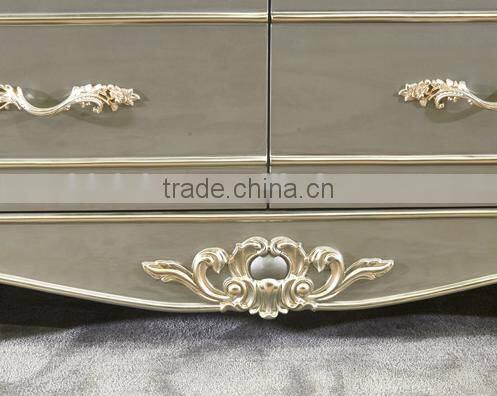 European Style Living Room Furniture TV Cabinet, Elegant Solid Wood with Silver Leaf TV Stand (BF01-ML039)