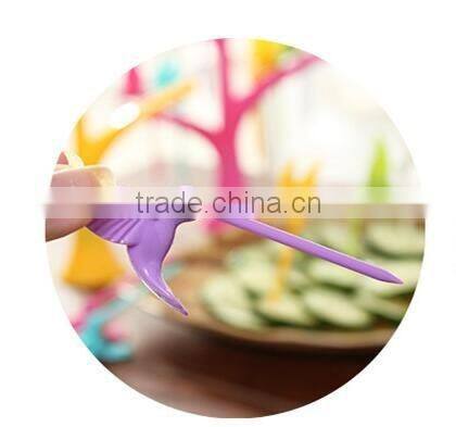 CY119 Plastic Creative Fruit Fork Bird Tree Decorative Household Daily Necessities Dessert Forks