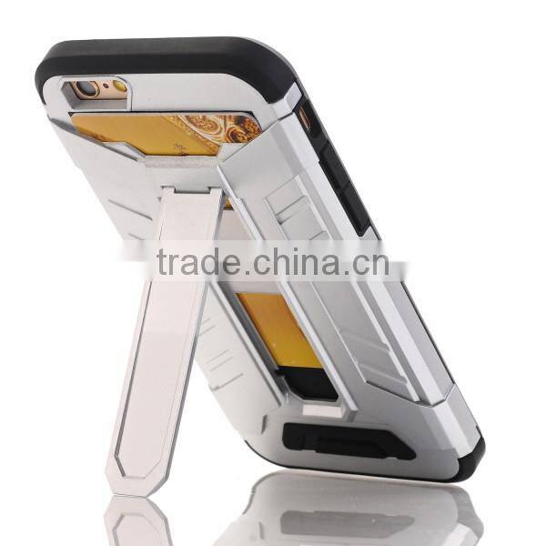 Card slot phone case bracket protective phone shell TPU + PC material for iPhone7 / plus
