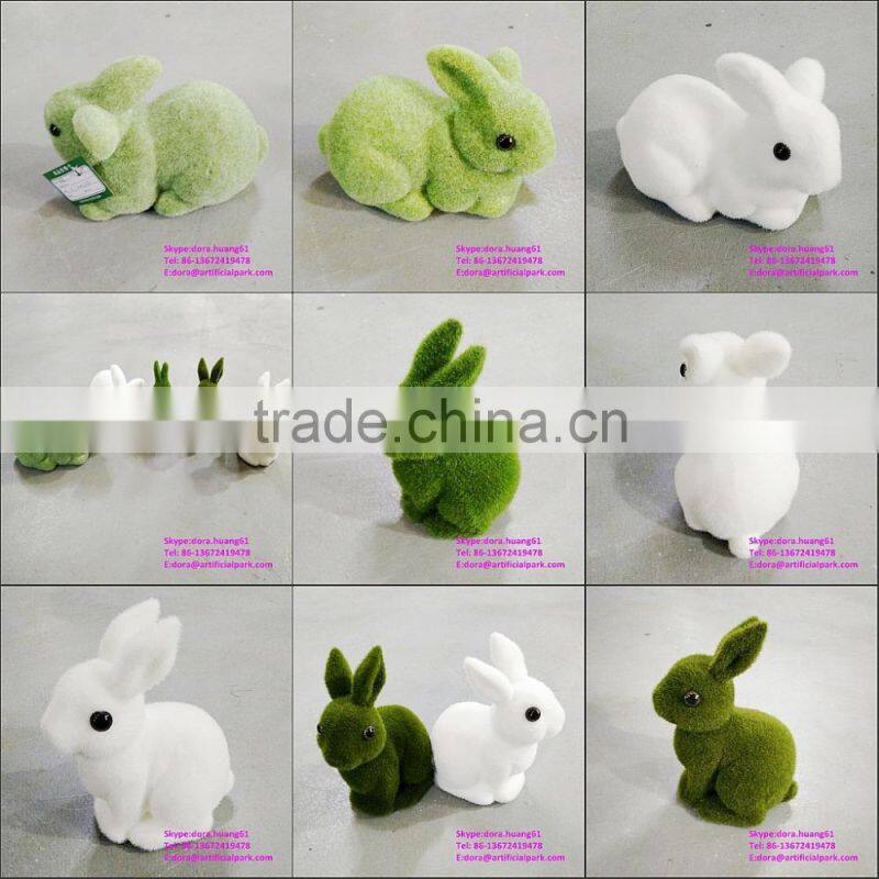 H080620 artificial decorative moss green grass rabbit decorative easter rabbits