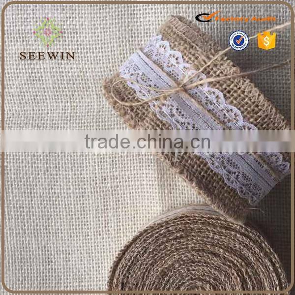 trendy high quality lace pattern jute ribbon