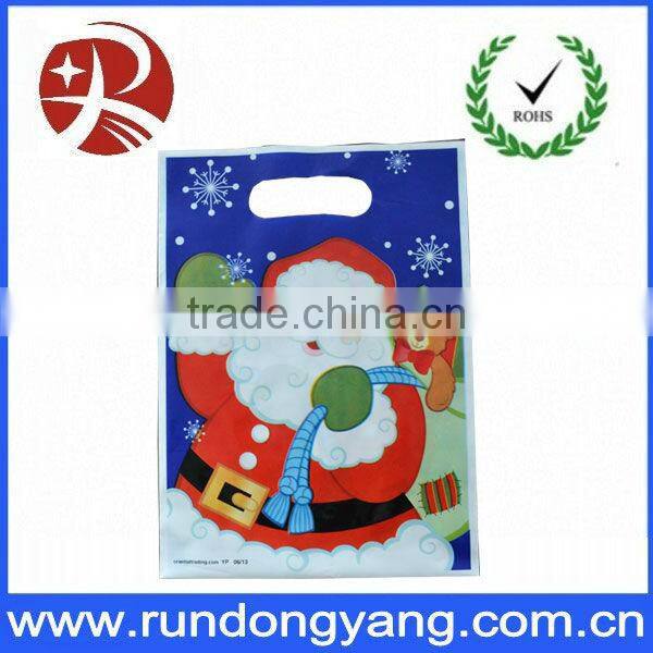 custom promotional mini plastic die cut christmas gift bag