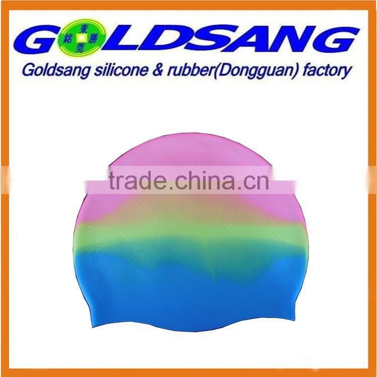 customized multicolor printed silicone swimming cap for adults