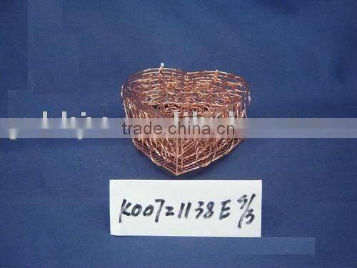 Cuprous steel wire heart shaped business storage gift box