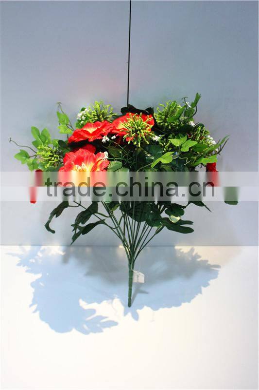 Home and outdoor garden table wedding gate decoration 60cm or 24inches Height artificial 3 heads flowers E04 0625