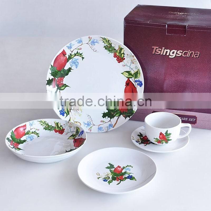 16pcs porcelain dinner set for Christmas