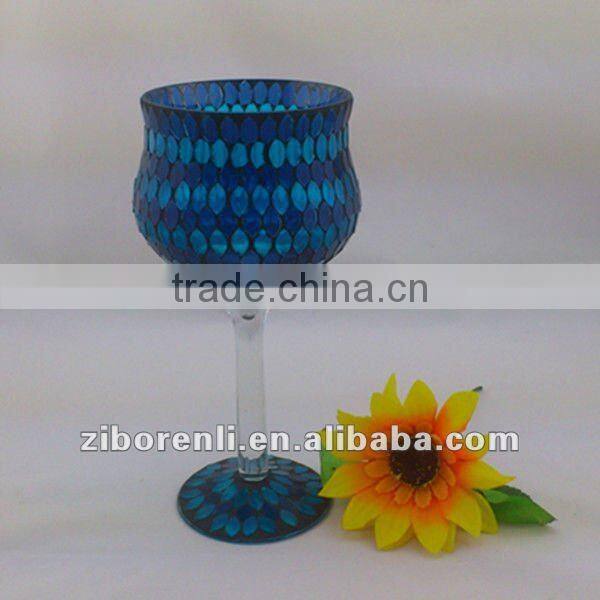 Asian Antiques Tall Colored Mosaic Table Vase Modern Cheap Royal Blue Wedding Decoration