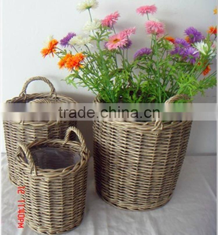 garden art decoration wicker basket / indoor decoration basket flowerpot/vintage garden wicker basket