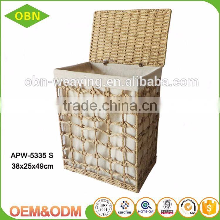 Wholesale customized China high quality cheap fabric hole weaving vintage hamper