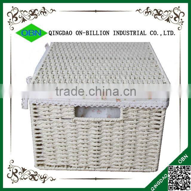 Woven paper rope storage bins