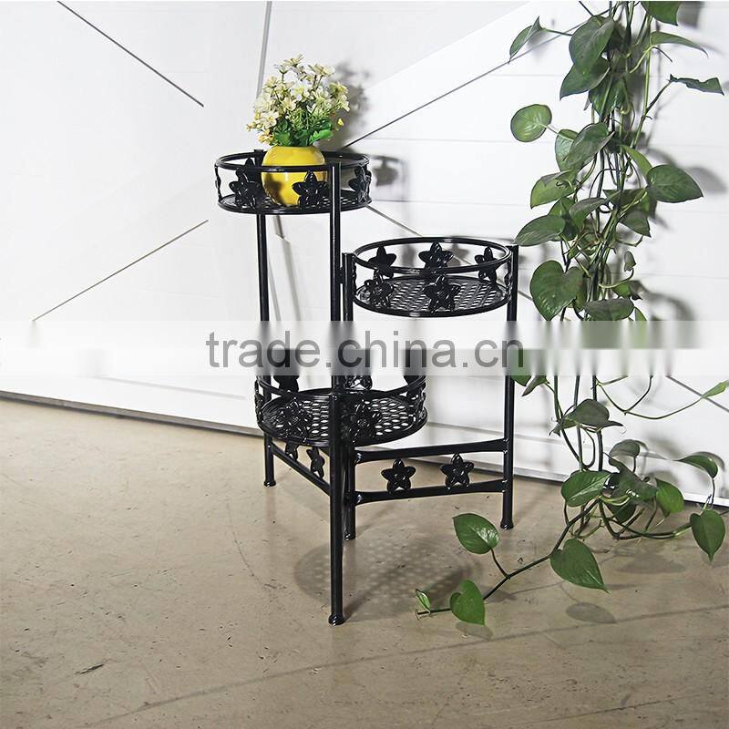 Elegant European Style Cart Design 6 Tier wrought Metal Planter / Flower Pot Holder Display Rack Stand garden decor