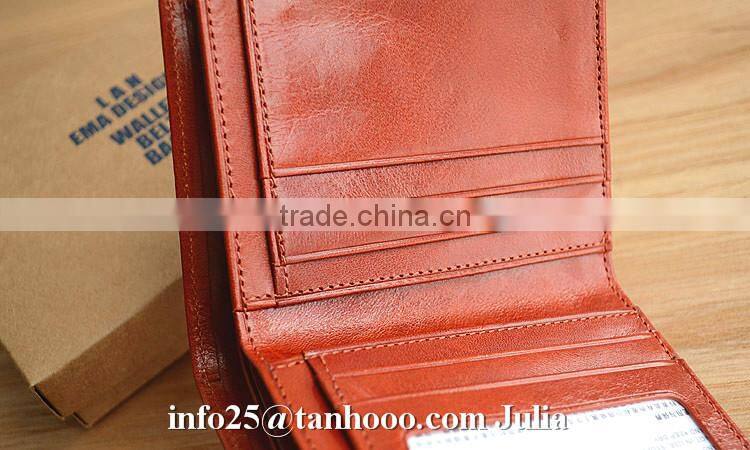 Women short soft leather wallet/vintage travel wallet