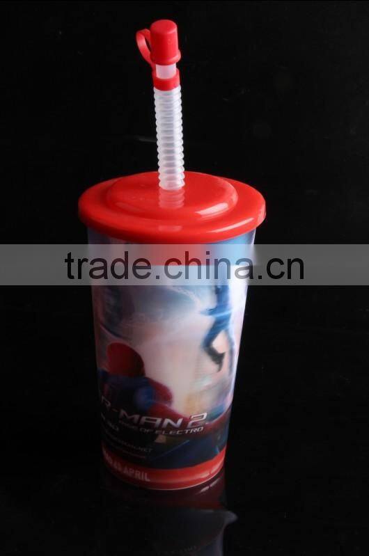 2017 promotional item PP kids plastic cups with straw for trading