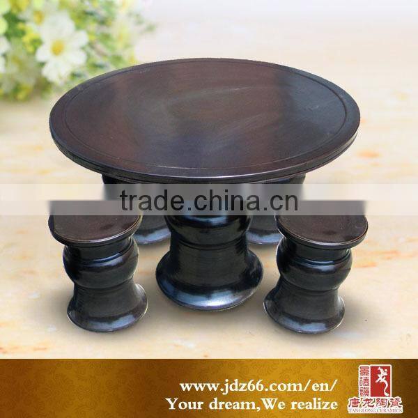 Modern style high quality black glazed ceramic dressing table for gardern decoration