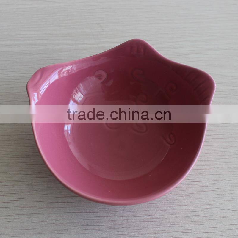 Promotional set of 4 colorful animal shaped stoneware tapas bowl