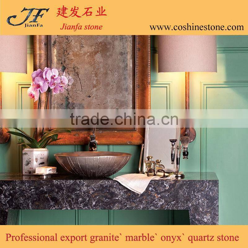 Eagle giallo commercial granite quartz vanity tops with integral bowl