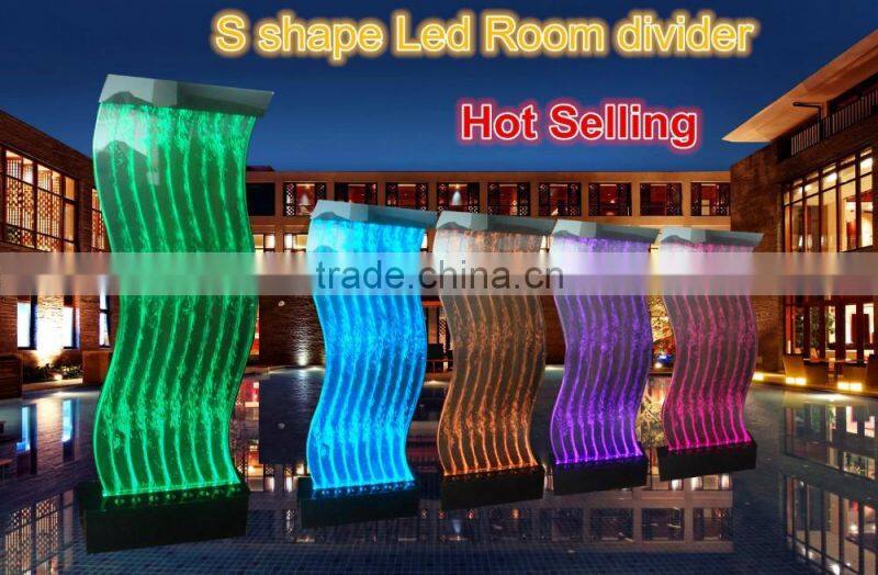 S shape led water bubble screen living room decoration