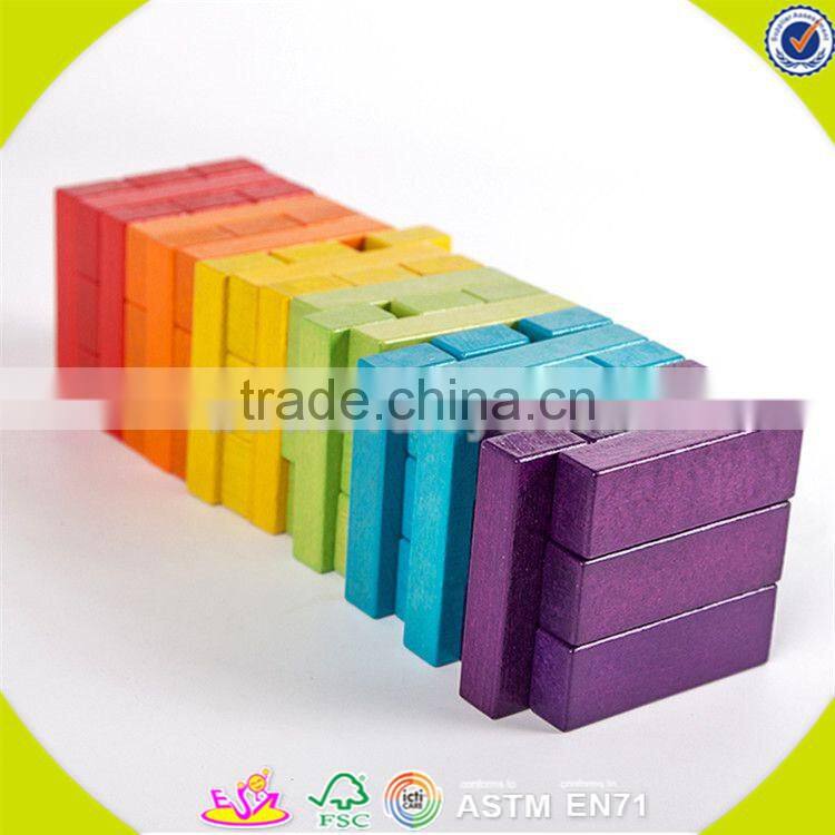Wholesale intelligent wooden baby building blocks toy creative wooden baby building blocks toy for fun W13D143