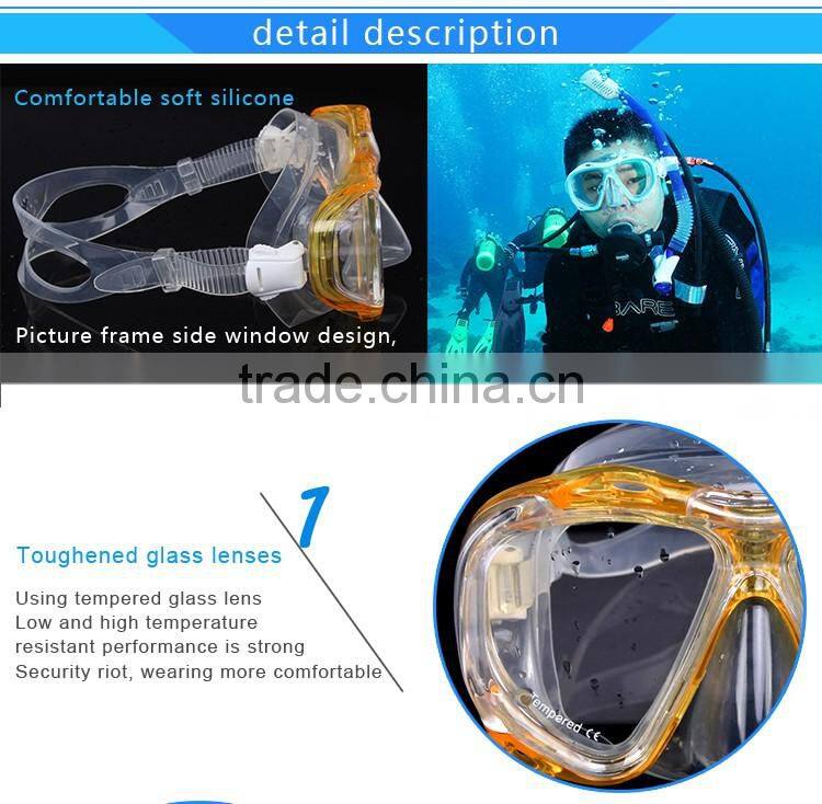 Black Low voulme, four windown diving masks, diving goggles and professional diving glasses(MK-701)