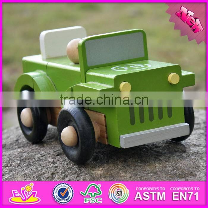 2016 new design funny children wooden toy jeep car W04A326