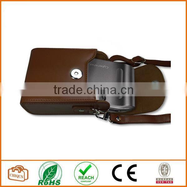 Protective Compact Case with Magnetic Closure and Strap Compatible with Digital Camera (Dark Brown)