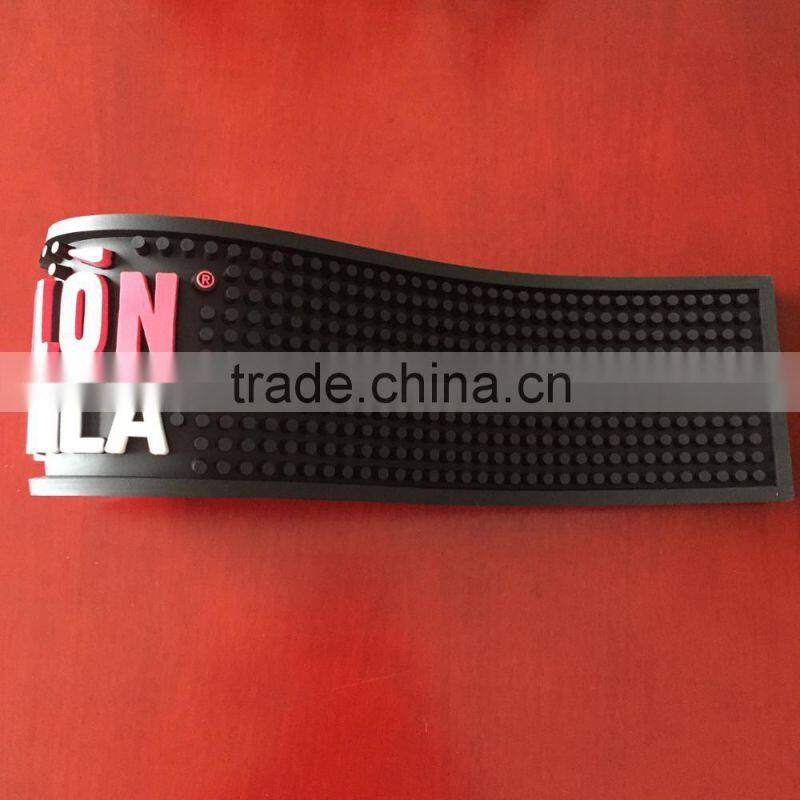 anti slip pvc bar mat bar runner with 3D logo