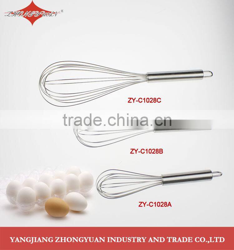 ZY-C1027A 8-inch colorful egg beater mini silicone coated wires egg whisk with plastic handle