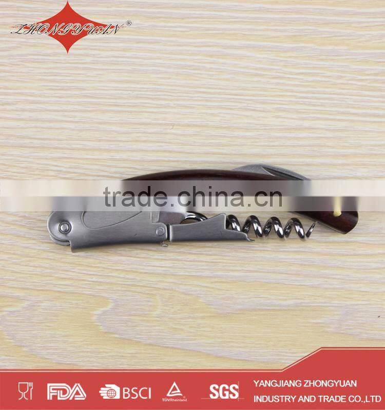 wooden bottle opener cute wine corkscrew with 3 in 1
