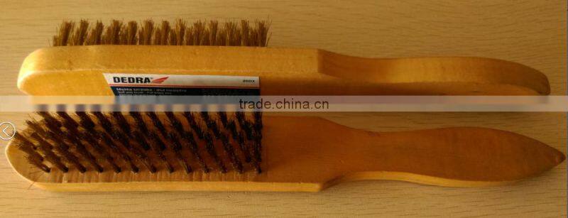 wood handle 5 line brass Wire Brush