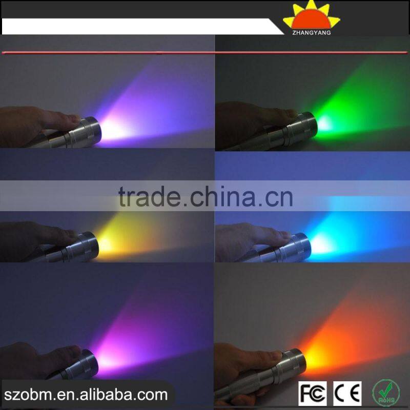 Wholesale FL-LT3WFD 3W Multicolor Changing LED Flashlight Torch with Fift box
