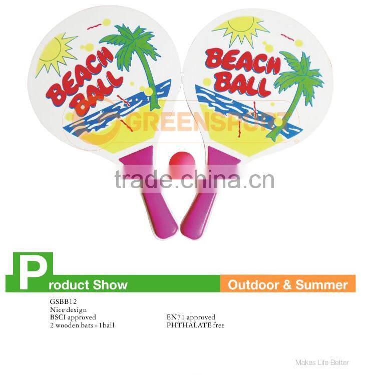 GSBB12 beach racket set with logo printing