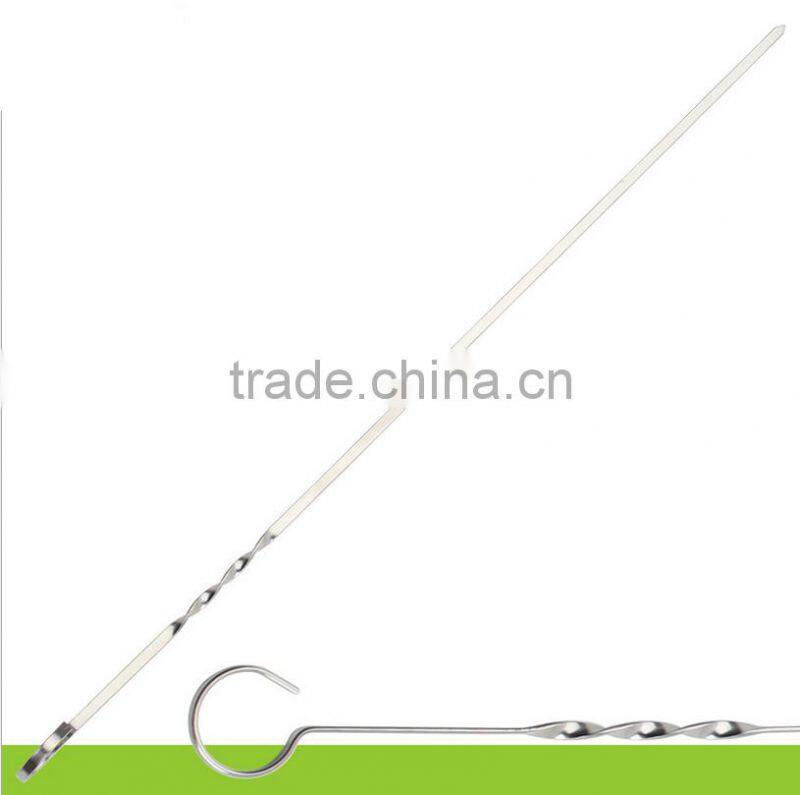 OEM packing round handle stainless steel BBQ skewer set