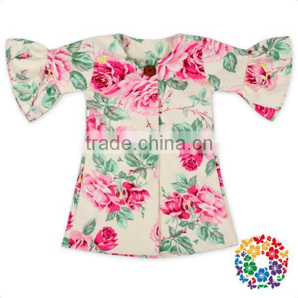 2017 New Pink Color Unicorn Prints Little Girls Coats Jackets High Collar Warm Cotton Kids Winter Jackets Whloesale Baby Jacket