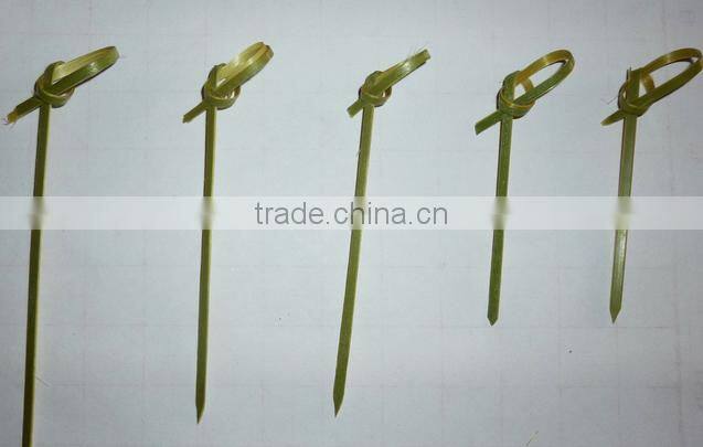 Environmentally-friendly flat bamboo strick skewer for Fruit,Salad,Food,Meat design